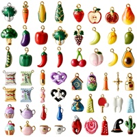 Hoogwaardige 316L roestvrijstalen anti-aanslag fruit- en dierenbedels in kleurrijke kleuren voor het maken van armbanden, DIY sieraden, hangers en veiligheidsspelden