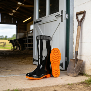 <span class=keywords><strong>Bottes</strong></span> de pluie unisexes en PVC noir antidérapantes, multifonctionnelles, pratiques, imperméables, pour le lavage de voitures, le jardinage, l'agriculture - Product Image 1
