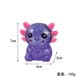 Jouet Squishy Axolotl Pailleté à Remontée Lente en TPR, Anti-Stress et Fidget pour Enfants et Adultes, en Caoutchouc, 5 à 7 Ans - Product Image 6
