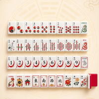 Ensemble de Mahjong américain Funky Trade Red Bagua, 160 tuiles |   Symbole du dragon grue Yin Yang |   Rouge et Or |   Personnalisation OEM du dos