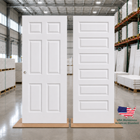 US-Standard 30x80 Zoll 6-Panel Innentür mit Hohlkern, weiß grundiert, moderne Küchentür aus MDF, geformte Holztüren