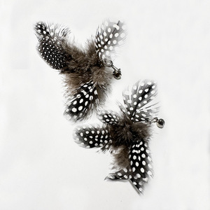 Juguete para gatos de plumas de perla natural al por mayor de fábrica, cabezal de repuesto de plumas, plumas simuladas con puntos, juguetes para gatos hechos a mano. - Product Image 4