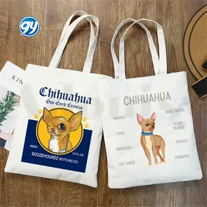 Chihuahua Funny Dog Lovely Fashion Animal 90s Handbags Shoulder Bags Casual Shopping Girls Handbag Women Elegant Canvas Bag