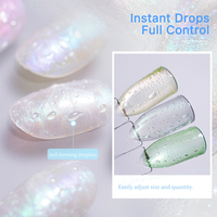 Missgel Top Coat 3D Goutte d'Eau 15ml Transparent Sans Résidu Gel Polish Effet Gouttelettes d'Eau 3D UV pour Ongles Base Goutte d'Eau