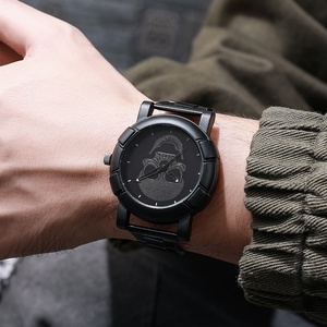 New Customized Logo OEM ODM Wholesale Steel Band <b>Men's</b> Personalized Wrist <b>Watch</b> Skull Head Quartz <b>Watch</b> - Product Image 5