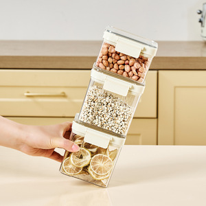Chunzao Transparent Press Type Sealing <b>Container</b> Rectangle Food Grade Large Capacity <b>Kitchen</b> Grain <b>Storage</b> <b>Container</b> With Clip - Product Image 4