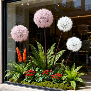 Fleurs artificielles de pissenlit en soie blanc et rose pour décoration de mariage et de maison - Château des rêves - Product Image 4
