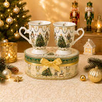 Tasse, Assiette, Théière et Cuillère en Céramique Motif Casse-Noisette de Noël – Idéal pour le Café, le Lait, le Thé – Parfait pour les Cadeaux de Fêtes et les Fêtes Thématiques – Vaisselle Festive