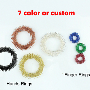 Metall feder Akupressur Hand Handgelenk <span class=keywords><strong>Massage</strong></span> ring Hand <span class=keywords><strong>massage</strong></span> gerät Feder ring Zappeln Spielzeug Stress abbau Armbänder und Fingerringe - Product Image 3