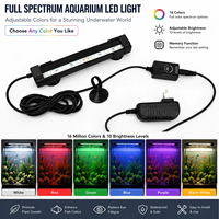 Lumière LED submersible multicolore pour aquarium, accessoire d'éclairage sous-marin à ventouse pour la décoration de l'aquarium