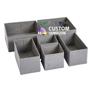 Paquete de 4 organizadores de armario de tocador de tela plegable cuadrada y contenedores de almacenamiento divisores de cajón para organizador de ropa interior de calcetín - Product Image 1