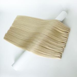 Color Rubio Platino de 18, 20 y 22 Pulgadas # Extensiones de Cabello Humano Virgen con Cutícula Intacta Genius Wefts 60, RTS Super Double Drawn - Product Image 2