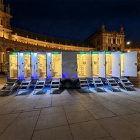 Promotion : Remorque WC Mobile 8 Postes à Double Essieu avec Chambre d'Affaires Portable à Chasse d'Eau, Douche et Éclairage LED pour Grands Événements Extérieurs