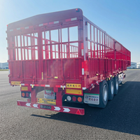 Semi-remorque JINFENG 60 tonnes à 3 essieux pour le transport de bétail, construction en acier, équipement de sol robuste