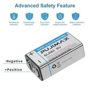 Pile alcaline PUJIMAX 9V 6LR61 6F22 1 pièce en carton, super puissance pour multimètre, télécommande, piles sèches - Product Image 5