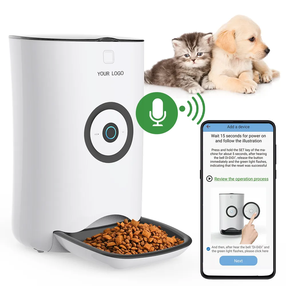 Comedero automático para perros y gatos, cuenco inteligente con Wifi