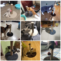 Grand arbre à chat en bois écologique avec poteau à gratter et tour de saut, jouet à 1 niveau pour utilisation en intérieur