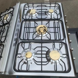 Fornello a <span class=keywords><strong>Gas</strong></span> a 5 Fuochi <span class=keywords><strong>con</strong></span> <span class=keywords><strong>Forno</strong></span>, Uscita Verticale Connessa, Barbecue Modello 1 da 900 mm di Larghezza - Product Image 2