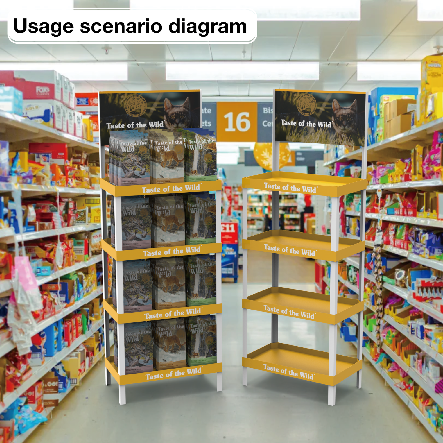 Lightweight Pet Cat Food PVC Display Rack Custom Floor Standing Display Stand Retail Display Rack for Pet Stores — view 6