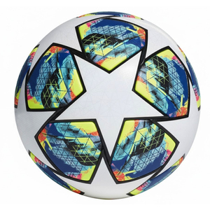 Ballon de football personnalisé de haute qualité fabriqué en usine, logo imprimé, design durable et léger pour l'entraînement et l'utilisation en extérieur - Product Image 1
