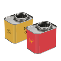 Boîte en métal carrée personnalisée de luxe pour grains de café 150g 250g, boîte en métal de qualité alimentaire pour chocolat, emballage cadeau avec valve