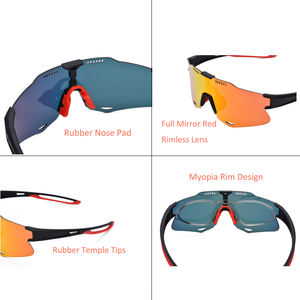 แว่นตาปั่นจักรยานสำหรับผู้ชายผู้หญิงมีกรอบแว่นตาเบสบอลสำหรับปั่นจักรยานเล่นกีฬากลางแจ้งได้ตามต้องการ - Product Image 4
