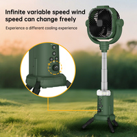 Ventilateur de camping oscillant automatique 16000mAh homologué FCC, support réglable en hauteur, ventilateur pliable, directement de l'usine pour l'Amérique du Nord