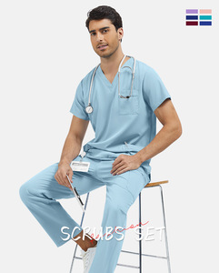 Uniforme Médico OEM 42217, Conjunto de Dos Piezas de Color Sólido, para Clínica Dental, <span class=keywords><strong>Spa</strong></span>, Terapia Podológica, Producto Nuevo con Logotipo Bordado - Product Image 6