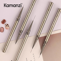 Kit professionnel de 1 pinceau pour nail art UV, outil de manucure, stylo à rayures françaises, à lignes et à fleurs, en matériau synthétique avec manche métallique