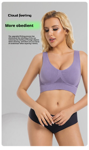 Soutien-gorge de sport respirant à maintien élevé pour femme, grande taille, dos nageur, col en U, motif uni, 220g, pour yoga et gym - Matière Spandex/Nylon - Product Image 6