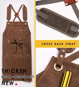 Grembiule in tela impermeabile di fascia alta con Logo personalizzato resistente all'usura Anti-fouling grembiule ispessente per la torrefazione del barbiere e il <span class=keywords><strong>lavoro</strong></span> del caffè - Product Image 5