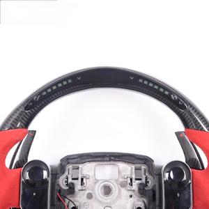 Volant en cuir et fibre de carbone pour Land <span class=keywords><strong>Rover</strong></span> <span class=keywords><strong>Range</strong></span> <span class=keywords><strong>Rover</strong></span> <span class=keywords><strong>Velar</strong></span> Sport, cuir noir, LED, ajustement universel, haute qualité - Product Image 5