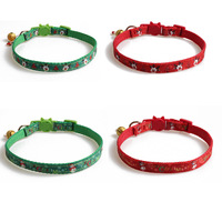 Collier de Noël pour chat avec clochette, boucle de sécurité détachable réglable, imprimé bonhomme de neige et renne, en satin, pour chaton, cadeau de fêtes