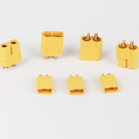 2Pcs Jaune XT30U Plug Socket Bullet Connectors RC FPV Lipo Battery XT30 Quadcopter Copper Contacts Durable Storage Connectors