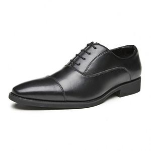 Produits de dropshipping les plus vendus : Chaussures habillées Oxford en cuir pour hommes, rehaussantes à trois empiècements - Product Image 5