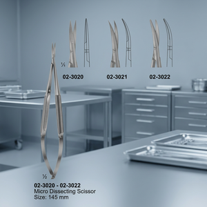 Tijeras de Microdisección de 135 mm, Acero Inoxidable, Instrumento Médico Manual Reutilizable para Cirugía General - Product Image 2