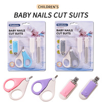 Kit de Soin Portable 4 Pièces pour Bébé : Coupe-Ongles de Sécurité en Plastique avec Accessoires de Toilettage – Idéal pour Nouveau-né et Usage Domestique – Produit de Sécurité pour Bébé