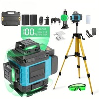 Niveau laser multifonctionnel 4D 16 lignes, faisceau vert, nivellement automatique à 360° pour la décoration intérieure et extérieure, outil de construction, niveau laser