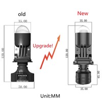 Phare de voiture universel modifié H4 avec lentille intégrée, LED combinée feux de croisement et de route, 12V 170W, projecteur puissant pour éclairage routier