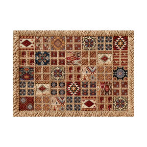 Alfombra de Entrada de Estilo Étnico, Diseño Retro Americano, Fibra de Poliéster Antideslizante y Resistente al Desgaste, Rectangular, para Uso Doméstico - Product Image 2