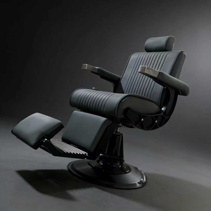 Fauteuil de Barbier Haut de Gamme Rétro pour Salon de Coiffure, Chaise Multifonctionnelle Pliable pour Rasage et Soins Capillaires - Product Image 5