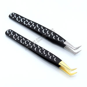 Pinzas para pestañas con logotipo personalizado, fabricante profesional, de acero inoxidable - Product Image 2