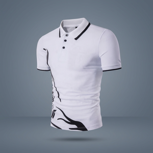 Chemises pour hommes de haute qualité, coupe ajustée, manches courtes, 100% coton, respirantes, sport, golf, décontractées, streetwear, imprimées sur le devant - Product Image 1
