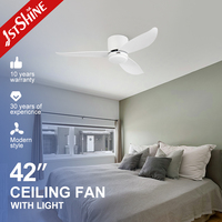 1stshine Moteur Dc Blanc Plafond Bas 3 Lames Abs Bldc Led Encastré Ventilateur de Plafond Lumière