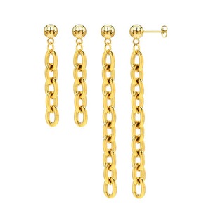 Boucles d'oreilles glamour pour femmes en acier inoxydable, couleur or, cercle, bijoux de haute qualité - Product Image 2