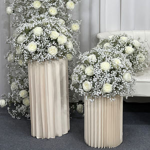 Artificial Realistic White Baby's Breath and Rose <b>Silk</b> Modern Square <b>Flower</b> Arch Set for Wedding Backdrop Decoration - Product Image 3