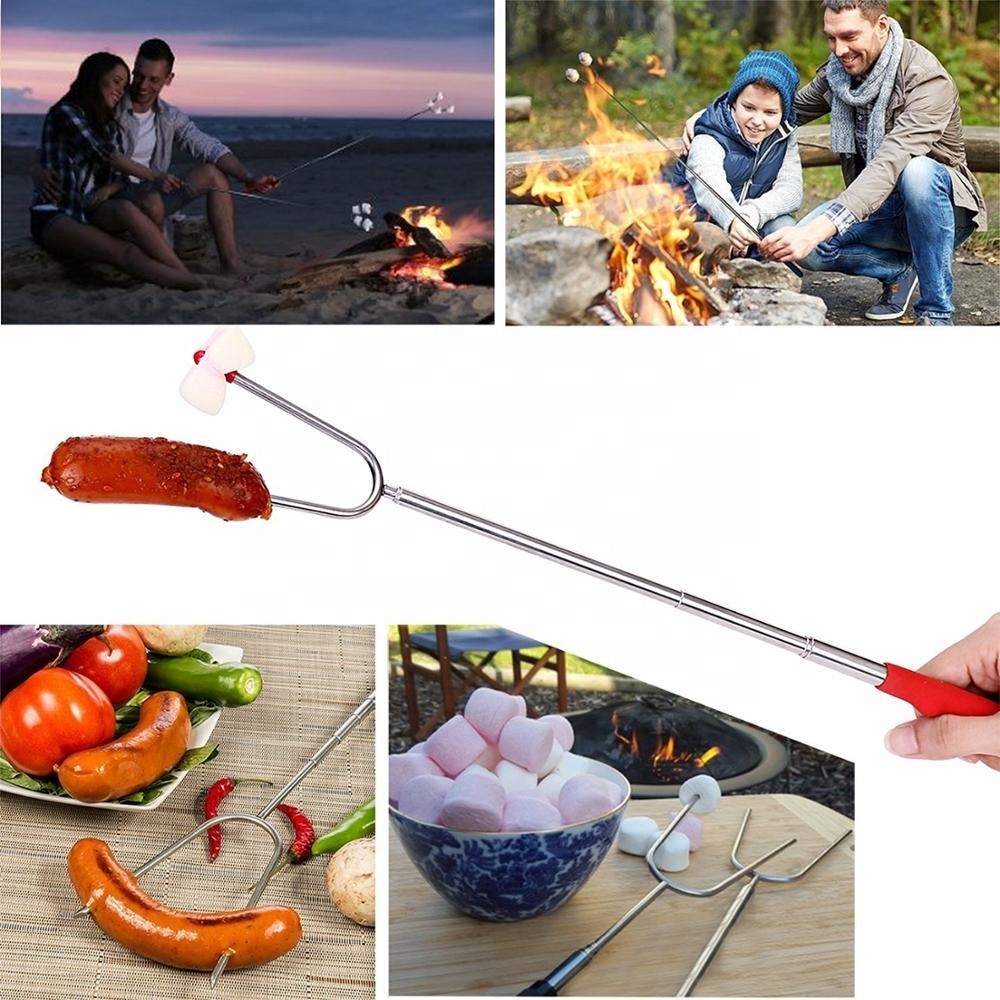 Premium Enfants Extra Long 45 ''Bâtons de Torréfaction de Guimauve Télescopique BARBECUE Fourchettes