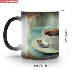 Matte Finish Frosted Black <b>Magic</b> <b>Cup</b> 11oz Ceramic Heat Activated Mug - Product Image 1