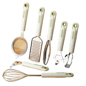 7pcs thép không gỉ Nhà bếp dao đặt đầu bếp dao cắt thịt Cleaver trái cây dao Peeler