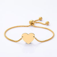 Bracelet en acier inoxydable Ywyougang avec pendentif cœur et chaîne de perles, personnalisable, multicolore pour femmes et filles, à porter au quotidien et comme cadeau